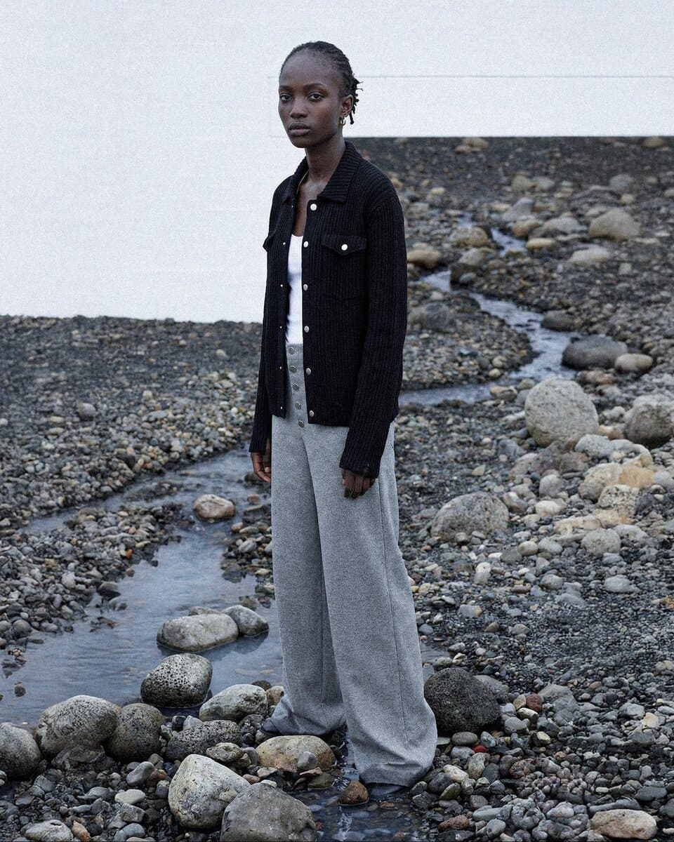 Wool Blend Relaxed Pants - image 1