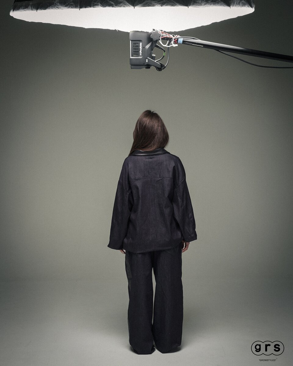 Leather-Trimmed Raw Denim Pants - image 3